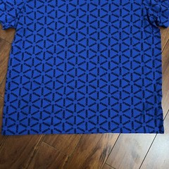 Nike T-Shirt Men Large Blue Short Sleeve Monogram Print Workout DJ5250-480 EUC