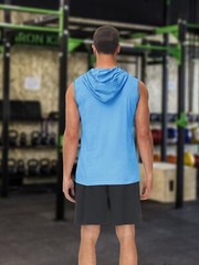 Men’s Muscle Hoodies Sleeveless Tank Tops Gym Fitness Running Sport Vest T-Shirt