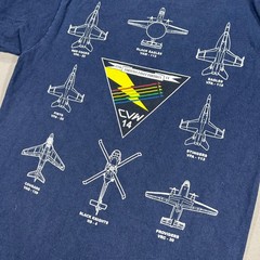 Vtg USS Ronald Reagan – Mens Blue T-Shirt Size Small CVN-76 Planes