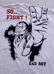 Bad Boy Martial Arts Fighter Graphic T-Shirt White Men’s Size XL Brazil Made