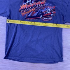 Gildan Shirt Mens XL Gray Macon Speedway Nascar Racing Car Double Sided
