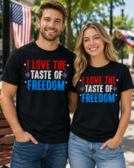 I Love The Taste of Freedom – Couples Matching 4th of July T-Shirt