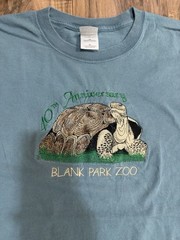 Vintage 2006 40th Anniversary Blank Park Zoo Tortoise Des Moines Blue Shirt XL