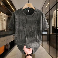 Men Luxury Fashion Trendy Star Ripped Hole Casual Summer Streetwear T-Shirt