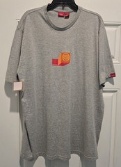 NWT Vintage Mossimo T Shirt Mens XL Graphic Print Gray Skater Y2K Double-Sided