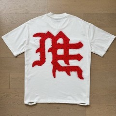 Mixed Emotion Retro Beaded Letter Design Loose Casual T-Shirt