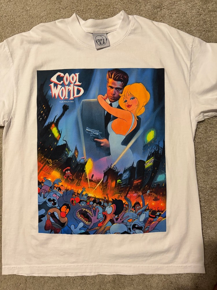 Cool World Modern Movie Shirt Size Large False Reality Brad Pitt Kim Basinger