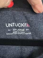 UNTUCKit Albarino Henley Shirt Men’s XXL Gray Long Sleeve Cotton Blend Regular