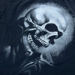Vintage Marvel Mad Engine Ghost Rider Big Skull Black T-Shirt XXL 2XL Y2K