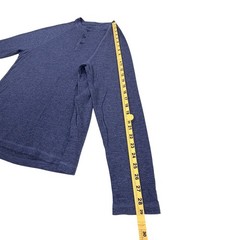 Faherty Cloud Cotton Henley Men Large Blue Heather Pima Cotton Peru Long Sleeve