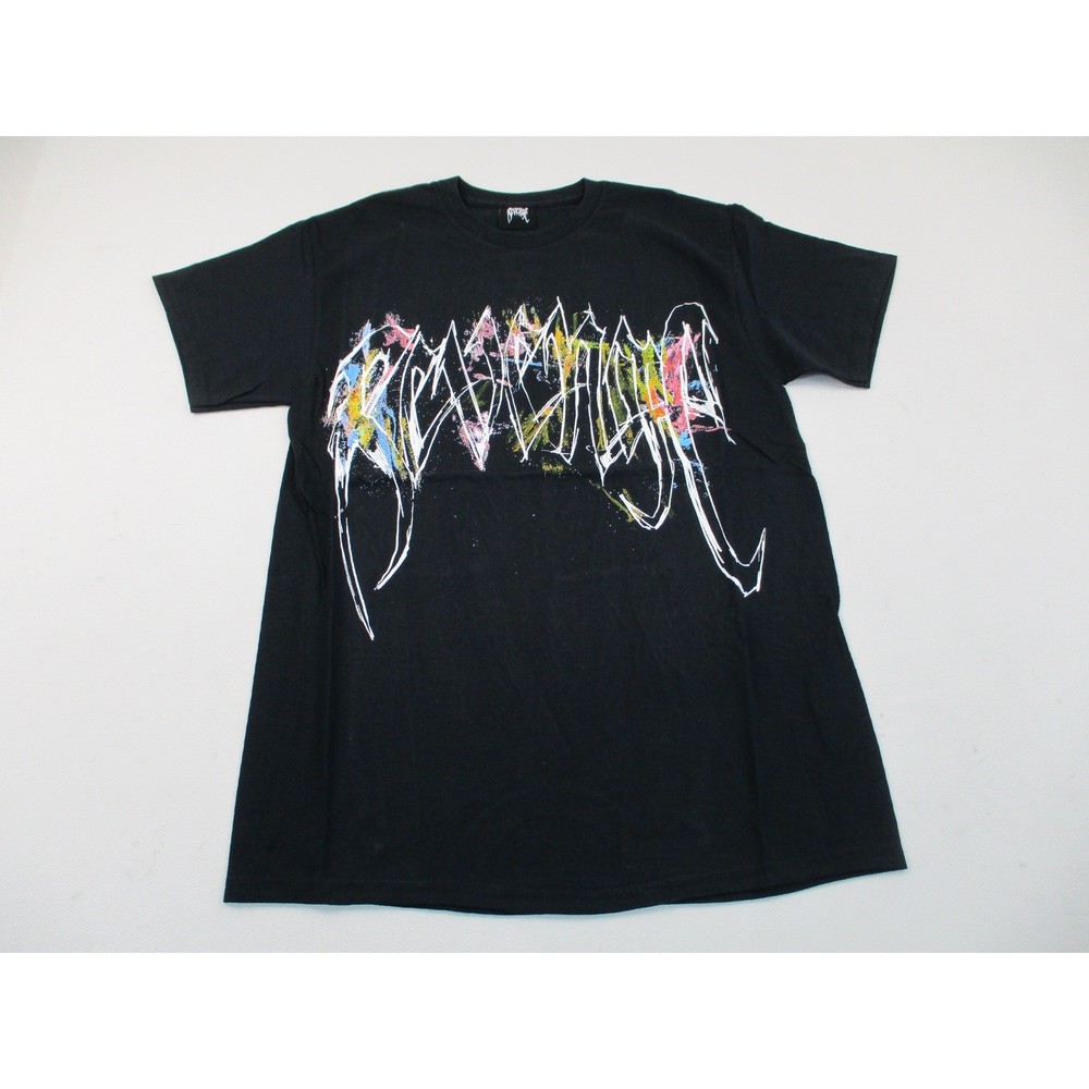 Revenge Lil Durk Shirt Mens Medium Black Scribble Logo Graphic Short Sleeve