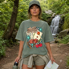 Comfort Colors®Life is a Gamble I’m Just Dealing Retro Turquoise Western T-Shirt