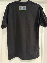 Nike Sportswear Just Do It Shirt Mens Small Black Geometric Peace Sign Tee Patch