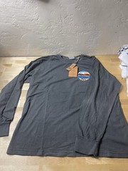 U. S. Vintage Men’s Garment Dyed Charcoal Crew Neck Long Sleeve T-Shirt Tee $50