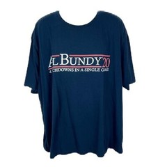 Bespoke Al Bundy Shirt Men 3XL Touchdown Married w/ Children Blue Tee Spellout