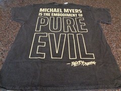 Michael Myers 🎃 Bloody Disgusting Large T-shirt Halloween 2 Sided Pure Evil NWT