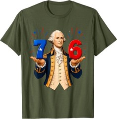 Funny 67 76 George Washington Six Seven Patriotic 4th July T-Shirt