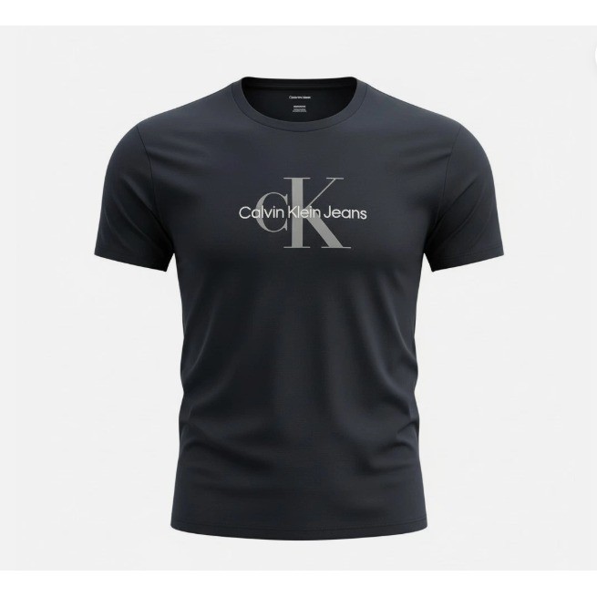 Calvin Klein Jeans Mens T-Shirt- Size Medium- SS Black Hero Monologo- NWT