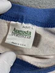 Vintage Augusta Sportswear Raglan Shirt Mens Large White Blue 3/4 Sleeve Tee 70s
