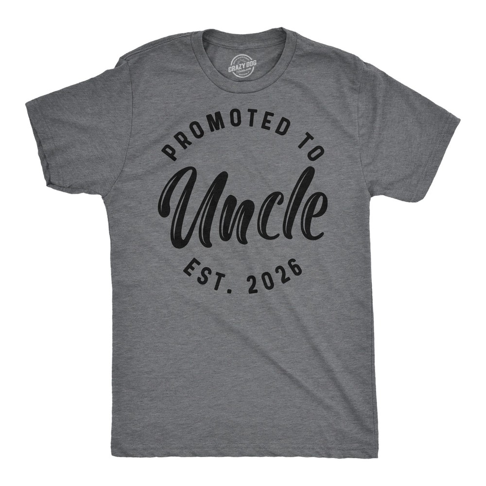 Mens Funny T Shirts Promoted To Uncle 2026 Sarcastic Family Tee For Men