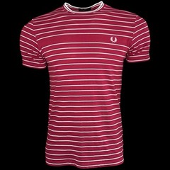 Fred Perry men’s casual T-shirt cotton striped red M2534 size XS
