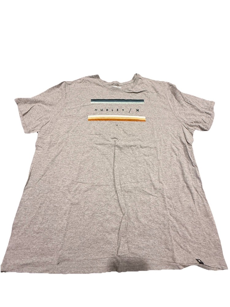 Hurley Mens XXL Gray Logo Graphic T Shirt Short Sleeve Surf Skate