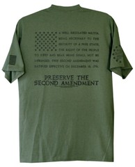 Second Amendment Militia Flag T-Shirt 2nd Right To Bear Arms Gun Rights AR