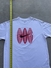 Nike Air Graphic Tee Shirt Mens Large White/Red With Swoosh Y2K