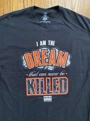 Rufnek Mens Black T-Shirt XL “I Am The Dream That Can Never Be Killed” Military
