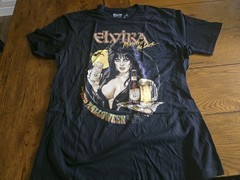 NWOT Official ELVIRA Mistress Of The Dark LIGHT BEER Black SHIRT Fright Rags XL