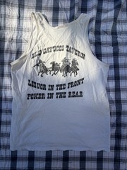 Old Cayucos Tavern Vintage Cowboy (XL) T-Shirt and (L)Tank Top “Bundle”.