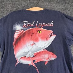 Reel Legends Men’s T-Shirt Blue Large Short Sleeve Crew Neck Preshrunk Cotton