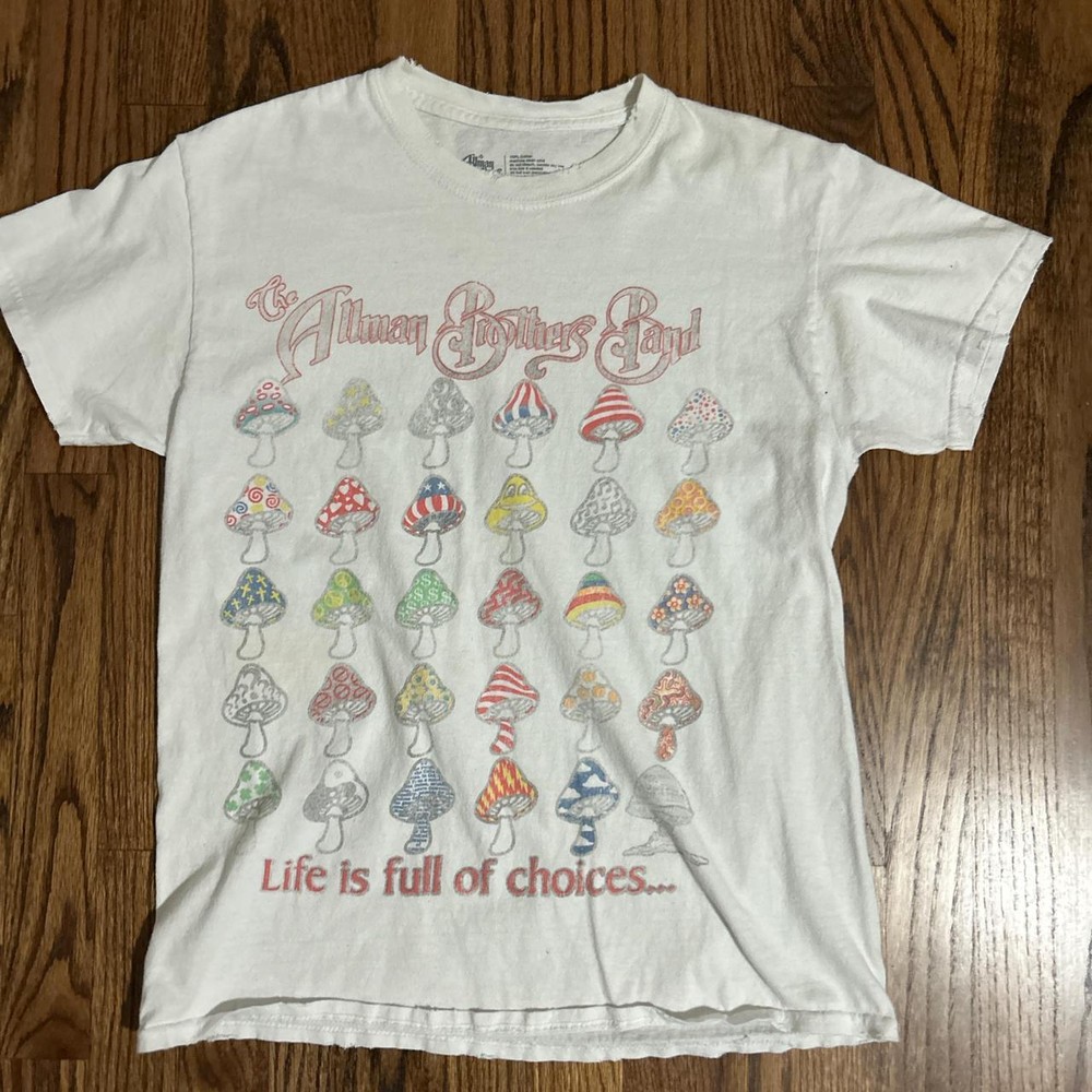 Allman Brothers Band mushroom Retro style White T shirt Unisex NH17958