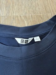 Uniqlo U AIRism Cotton Oversized T-Shirt Blue Gray Large Relaxed Fit 5708