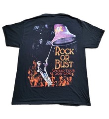 ACDC Rock Or Bust T-Shirt Black Adult Size Large Rock Band Angus Young