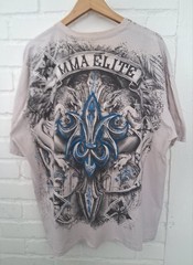 Y2K MMA Elite Cross Wings Grunge AOP GRAIL Double Sided T Shirt Vintage Size 2XL