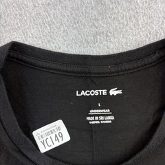 Lacoste Shirt Mens Large Black Short Sleeve Tagless Crewneck T-Shirt Adult