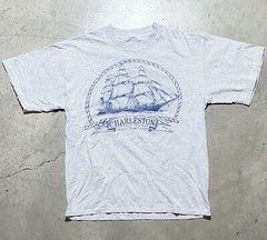 Vintage Cal Cru 1990 90’s Charleston South Carolina Striped T-Shirt sz M