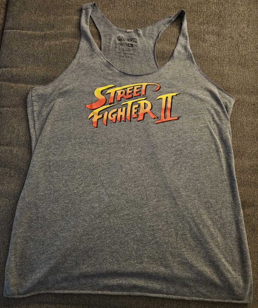 Vintage ’90s Street Fighter II Ladies Racerback XL Game Logo Tank Top Shirt RARE