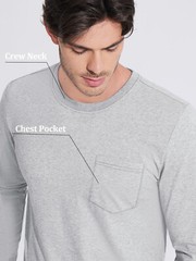 Men’s Crew Neck Shirt Long Sleeve Cotton Soft Comfort Lightweight Casual T-Shirt