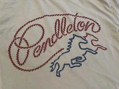 Pendleton Brand Rodeo Cowboy Lasso Shirt Size Medium Light Marks Read Below