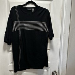Claiborne Men’s Large Shirt Black Short Sleeve Stylish Trendy