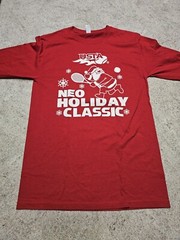 USTA NEO Holiday Tennis Classic Unisex Red Ling Sleeve T-shirt Size S