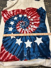 Liquid Blue Shirt Men L Red White Blue Tie Dye Spiral Patriotic Psychedelic Tee