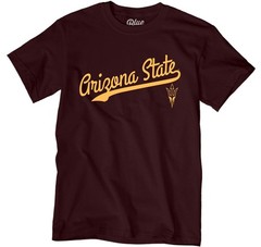 Blue 84 Mens Arizona State Sun Devils T-Shirt Cursive Team Color Team Color