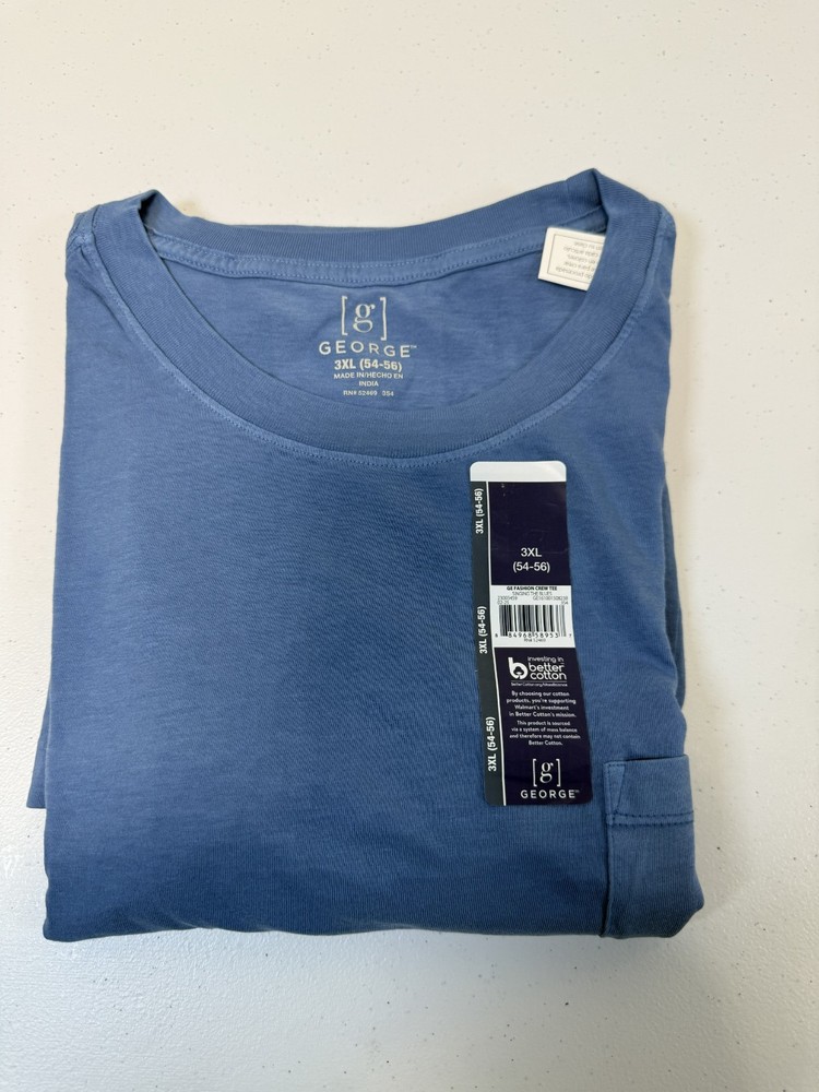 Men’s Shirts, (New w/tags), George Short Sleeve Crew Neck Pocket Tee 3XL (54-56)