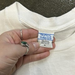 Vintage Tropical Threads Sunset Beach Shirt Mens Medium White Graphic 90s