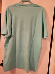 Jerzees Dri Power Active T Shirt Womens L/XL Aqua Green Studded Birds Flowers