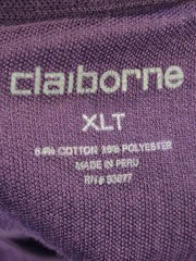 Claiborne Men’s XLT Tall Purple Crew Neck T-Shirt Textured