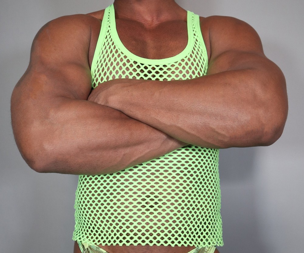 GREEN SLEEVELESS MESH ATHLETIC SHIRT ADULT SMALL
